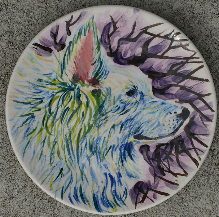 Dog Painting on Plate